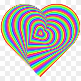 Rainbow Heart Transparent Background - Heart, HD Png Download