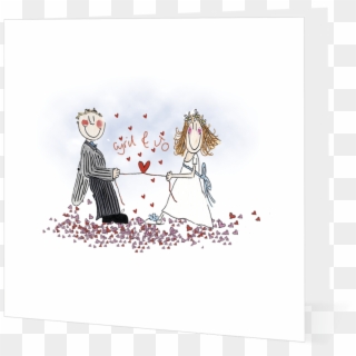 Happy Couple 5404b43cead29 - Tie The Knot Cartoon, HD Png Download