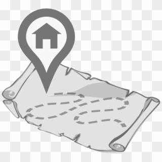 Treasure Map Computer Icons Home Care Service - Map To Home Clipart, HD Png Download