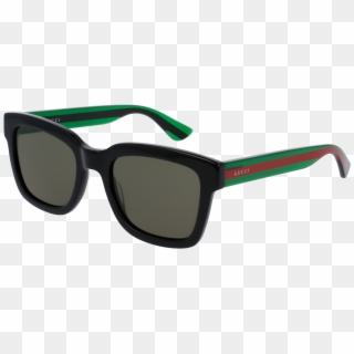 Gucci Gg0001s-002 Black/green 52mm Urban Men Sunglasses, HD Png Download
