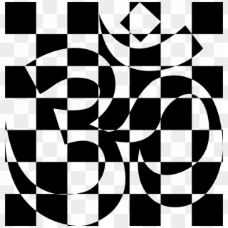 Om Hinduism Yoga - Buddha Ohm Black White Squares, HD Png Download