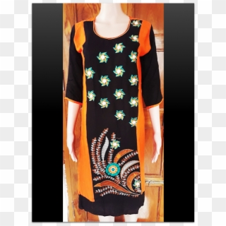 Summer Cotton Embroidery Long Kurti - Girl, HD Png Download