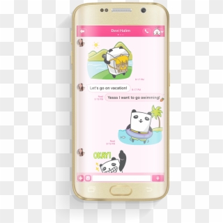 Puffy Panda Line Stickers, HD Png Download