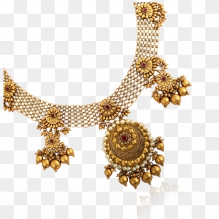 Antique Floral Grace Gold Necklace - Necklace, HD Png Download