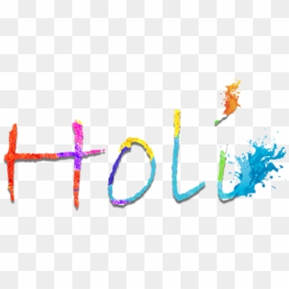 Happy Holi Text Png 2019 - Colourful Splashes, Transparent Png