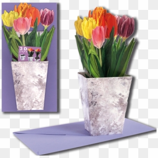 Transparent 3d Vase Flowers Png, Png Download