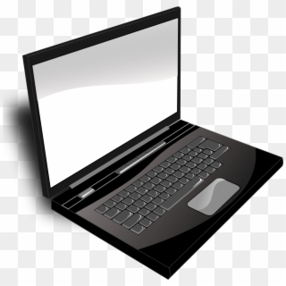 Desktop Computer Clipart Png - Black And White Laptop, Transparent Png