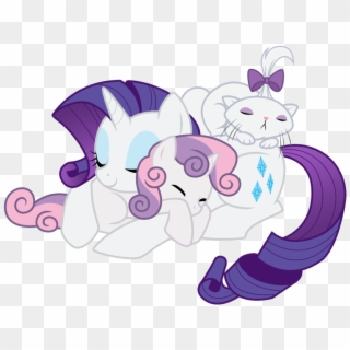 Kumkrum, Cute, Diasweetes, Female, Filly, Mare, Opalescence, - Rarity And Sweetie Belle Sleeping, HD Png Download
