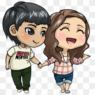 Anime Love Couple Png File - Boy N Girl Friendship Animation, Transparent Png