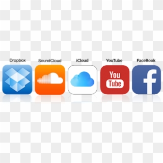 Youtube App Icon Png - Logo Youtube Facebook Soundcloud, Transparent Png