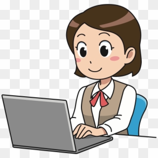 Person Doing Homework Png - Girl With Laptop Clipart, Transparent Png
