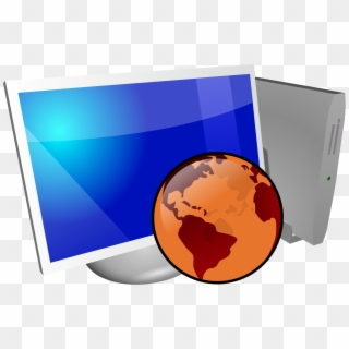 File - Computer-globe - Svg - Computer And Globe Hd Png, Transparent Png