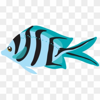 Blue Fish Clipart - Black And White Fish, HD Png Download