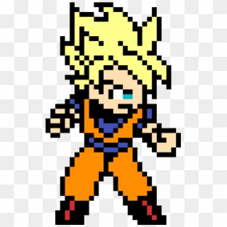 8-bit Super Saiyan Goku - Super Saiyan Goku Pixel Art, HD Png Download