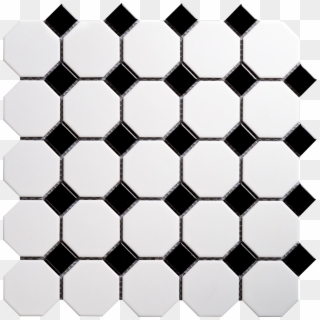 Sita Octagon Mosaics - Black And White Tiles, HD Png Download