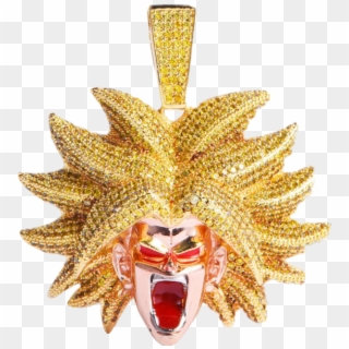 Dragonballz Broly Gold Pendant - Rope Chain, HD Png Download