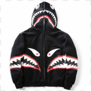 Black Double Jaw Bape Hoodie - Hoodie With Mouth On Hood, HD Png Download