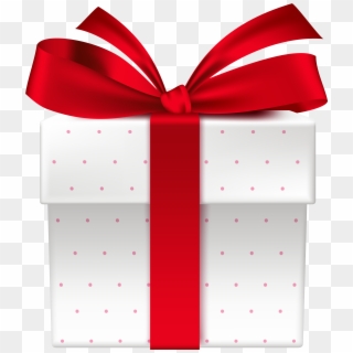 White Gift Box With Red Bow Png Clipart Picture - Подарок Коробка С Бантом, Transparent Png