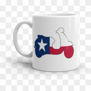 Texas State Flag Vespa Scooter Silhouette 11 Oz Mug - Mug, HD Png Download