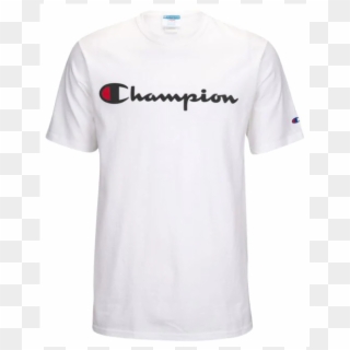 Champion Mens T-shirt Script Logo Regular Fit White - Champion, HD Png Download