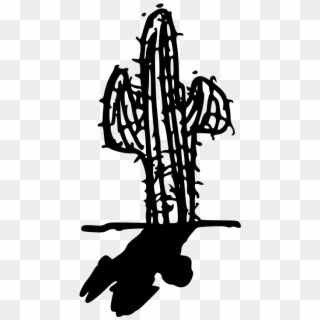 Texas Steer Free Cactus With Shadow - Cactus Shadow, HD Png Download