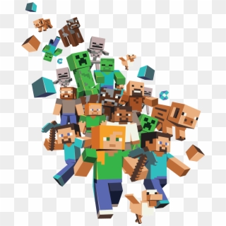 Minecraft Large Group - Minecraft Png, Transparent Png