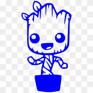 Please Note That The White Image Is A White Sticker - Baby Groot Face Drawing, HD Png Download