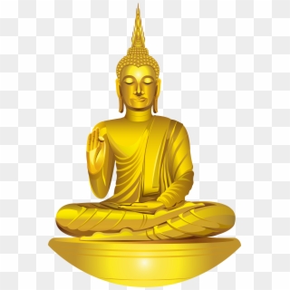 Golden Buddha Statue Png Clip Art - Clipart Buddha Png, Transparent Png
