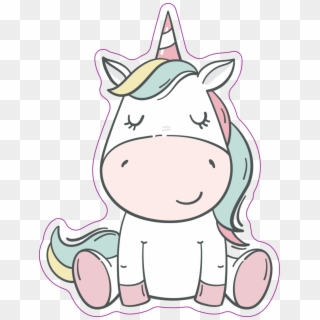 Clipart Pink Unicorn Kawaii Stickers Transparent Clipart - Cute Baby Unicorn Png, Png Download