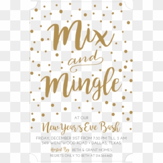 Holiday Mix And Mingle Gold Dots Invitation - Music, HD Png Download