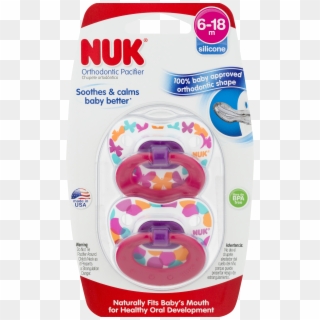 Nuk Orthodontic Pacifier 18-36m - Nuk Pacifier 0 6 Months Girl, HD Png Download