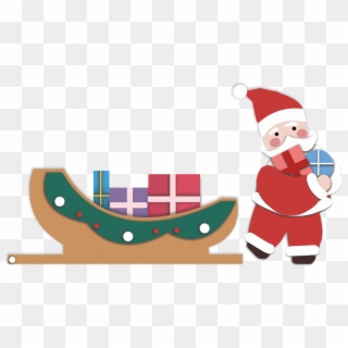 Christmas Elements Santa Claus Gift Carriage Png And - Cartoon, Transparent Png