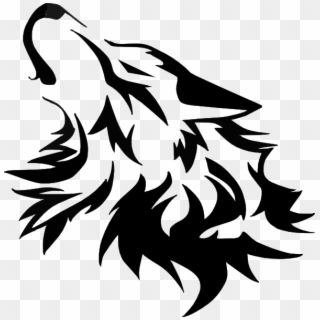 wolf black and white clipart