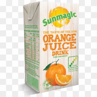Sunmagic Orange Carton With Straw - Sunmagic, HD Png Download