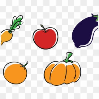 Fruits Amp Vegetables Clipart Png - Frutas Y Verduras Dibujos Png, Transparent Png