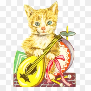 Antique Images Free Animal Graphic Antique Cat Clip - Victorian Cat With Transparent Background, HD Png Download
