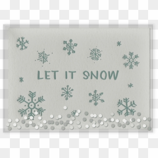 Confetti Let It Snow Letterpress Card Packaged - Cross-stitch, HD Png Download