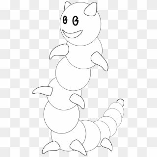 Worm 14 Black White Line Art Coloring Book Colouring - Clip Art, HD Png Download