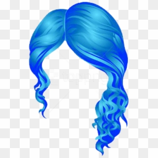 Free Png Underwater Curly Sideswept Hair Blue Png - Wig, Transparent Png