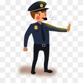 Cartoon Hand Drawn Illustration Police Png And Psd, Transparent Png