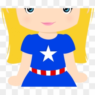 Supergirl Clipart Captain America Girl - Captain America Girl Cute Cartoon, HD Png Download