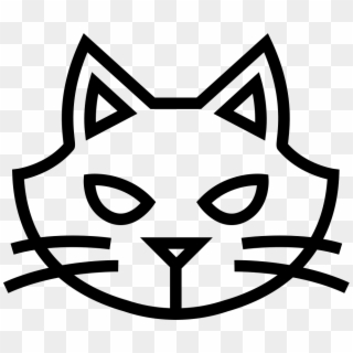 Halloween Cat Face Outline Svg Png Icon Free Download - Cat Face Outline, Transparent Png