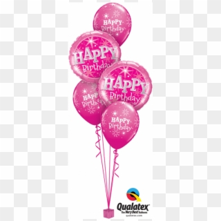 Pink Birthday Classic Balloon Bouquet Birthday Party - Pink Balloon Bouquet, HD Png Download