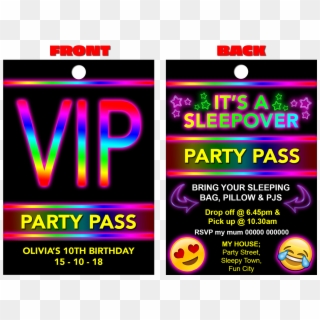 Sleepover, Emoji, Vip Guest Party Pass Lanyard, HD Png Download