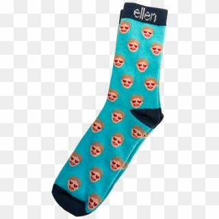 Ellen Degeneres Emoji Teal - Ellen Degeneres Face Socks, HD Png Download
