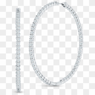 Roberto Coin Perfect Diamond Hoops™ 18k White Gold - Body Jewelry, HD Png Download