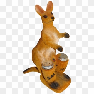 Flocked Kangaroo & Baby Salt And Pepper Shakers , Png, Transparent Png