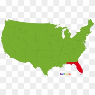 Florida In The Usa Map - Transparent Background Us Map Png, Png Download