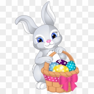 Free Png Download Easter Bunny With Egg Basket Png - Easter Bunny With Basket, Transparent Png