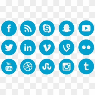 640 X 640 3 - Blue Social Media Icons Png, Transparent Png